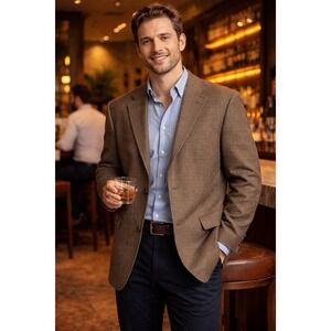 VTG Vito Rufolo Men's Blazer Sport Coat 46 LN Silk Wool Jacket Made In Italy